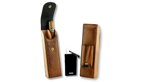 adorini Vintage etui & Slim Jet aansteker set